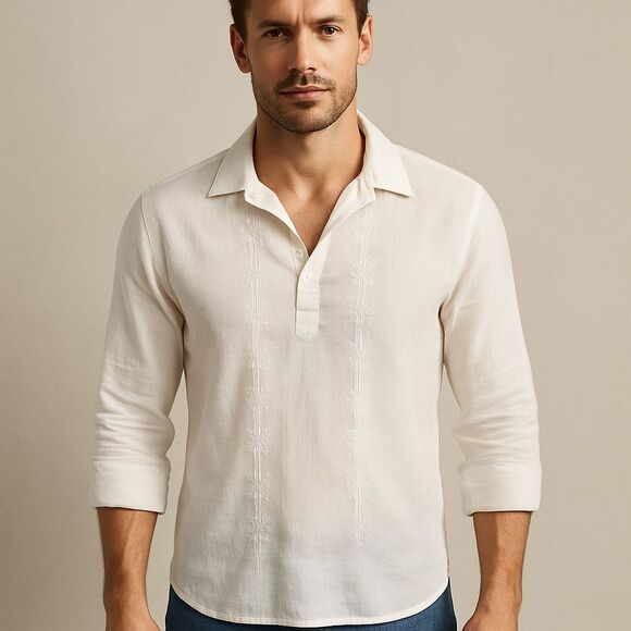 Banana Republic White 100% Linen Long Sleeve Shirt Tunic - Picture 1 of 13